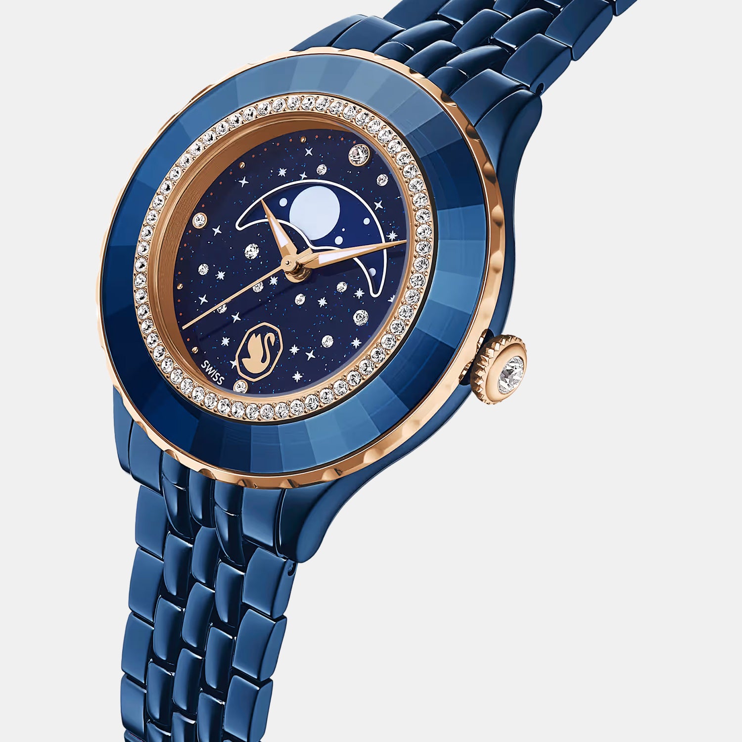 Octea Moon Women Quartz Blue Dial Analog Stainless Steel Watch 5743701
