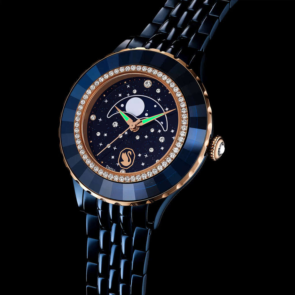 Octea Moon Women Quartz Blue Dial Analog Stainless Steel Watch 5743701