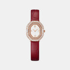 Matrix Women Quartz White Dial Analog Leather Watch 5746375
