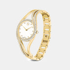 Hyperbola Women Quartz Gold Dial Analog Stainless Steel Watch 5754534
