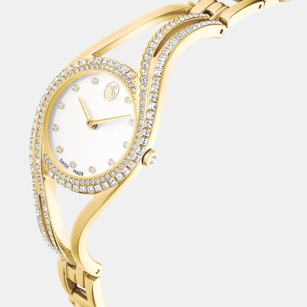 Hyperbola Women Quartz Gold Dial Analog Stainless Steel Watch 5754534