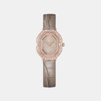 Matrix Women Quartz Beige Dial Analog Leather Watch 5755686