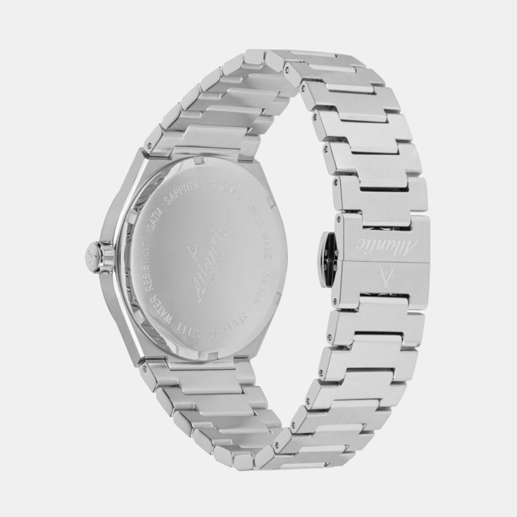 Atlantic Men Quartz Black Dial Analog Stainless Steel Watch 58366.41.61-4