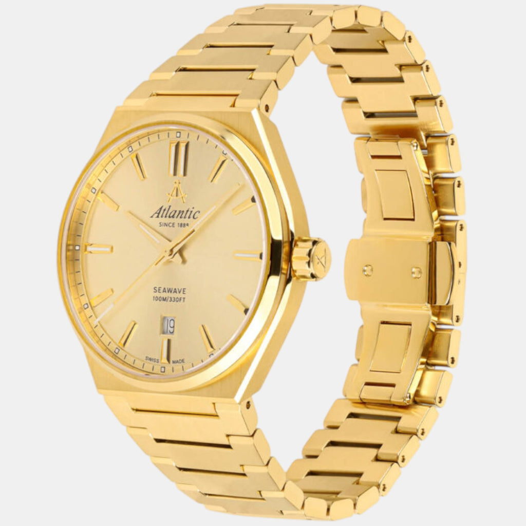 Seawave Men Quartz Gold Dial Analog Stainless Steel Watch 58366.45.31