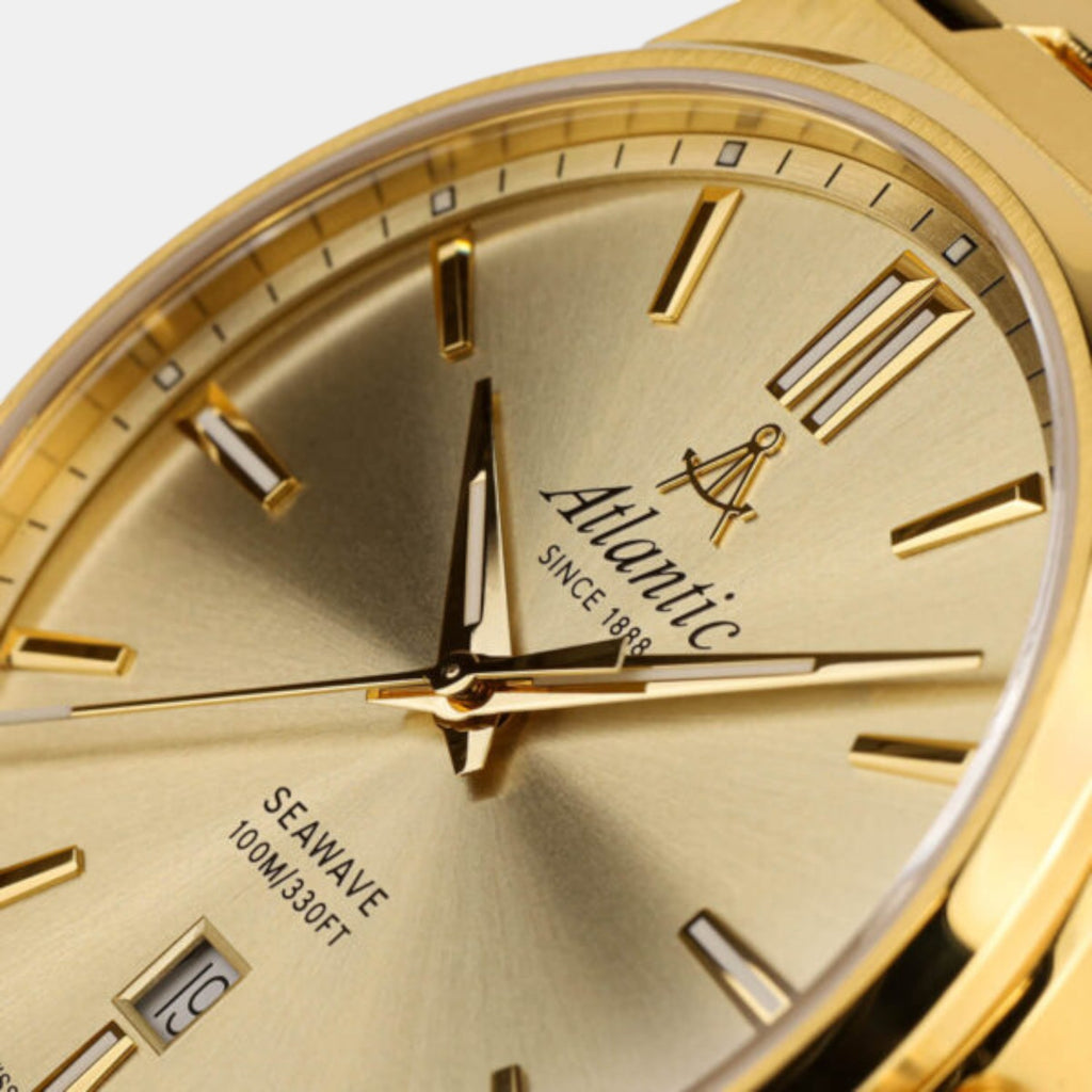 Seawave Men Quartz Gold Dial Analog Stainless Steel Watch 58366.45.31