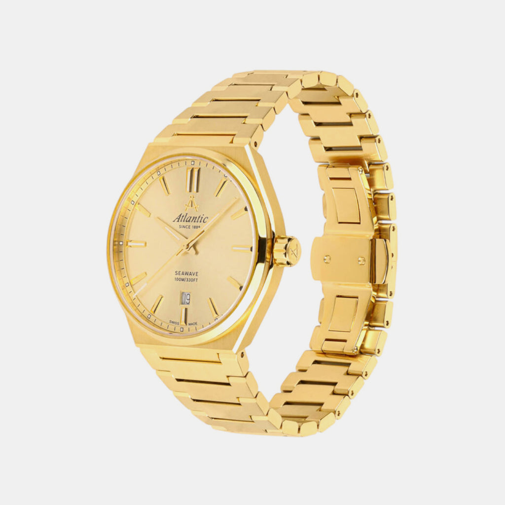 Seawave Men Quartz Gold Dial Analog Stainless Steel Watch 58366.45.31