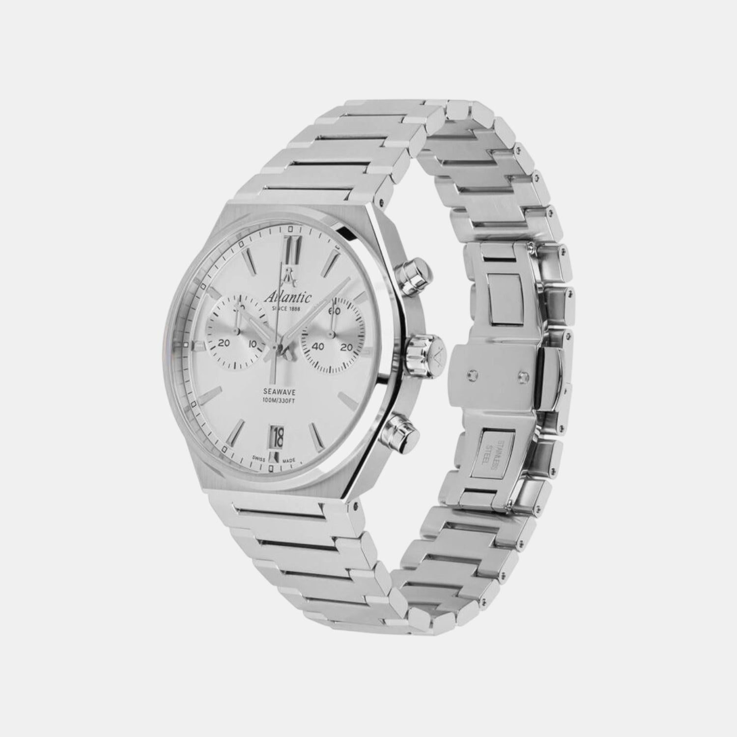 Seawave Men Quartz Silver Dial Chronograph Stainless Steel Watch 58466.41.21