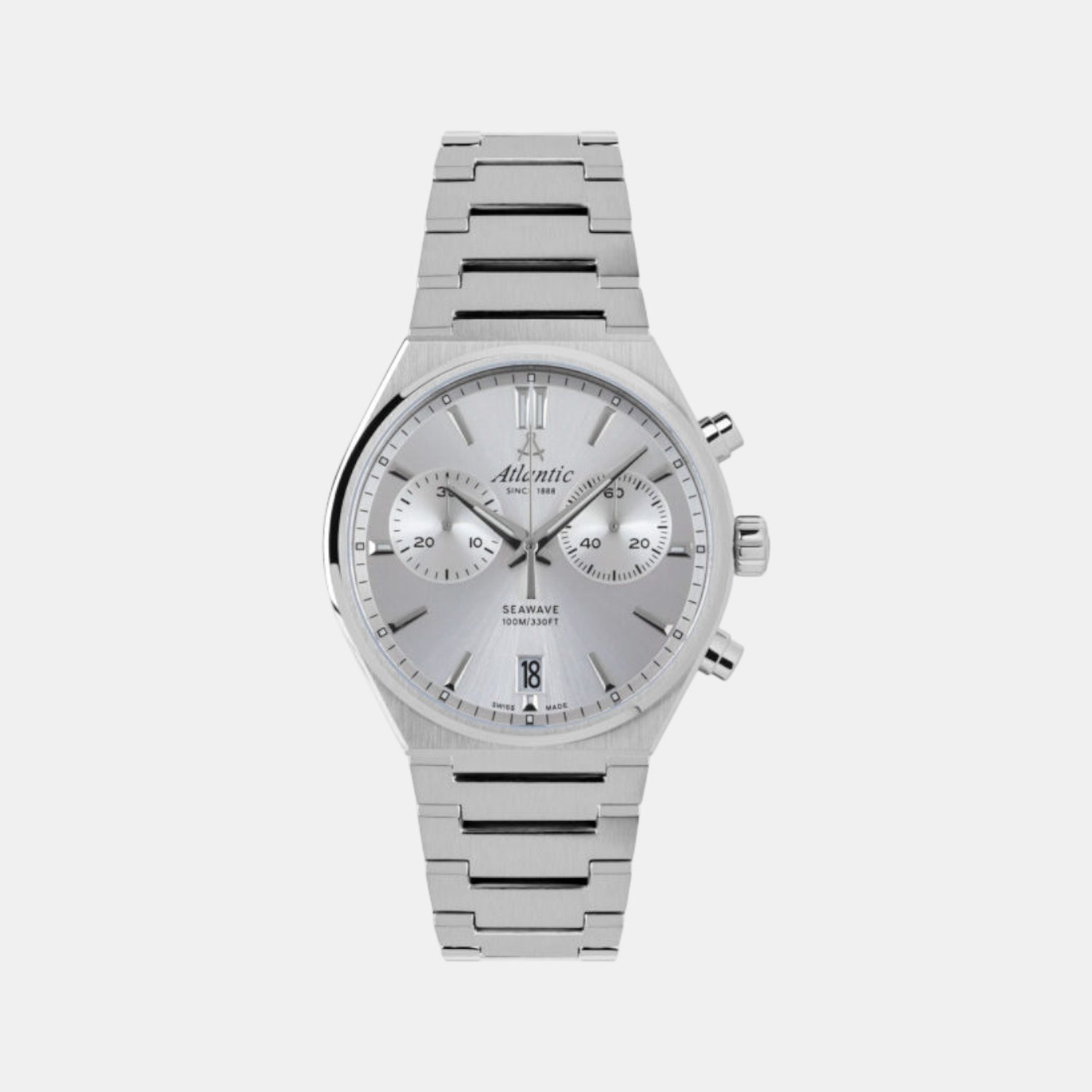 Seawave Men Quartz Silver Dial Chronograph Stainless Steel Watch 58466.41.21