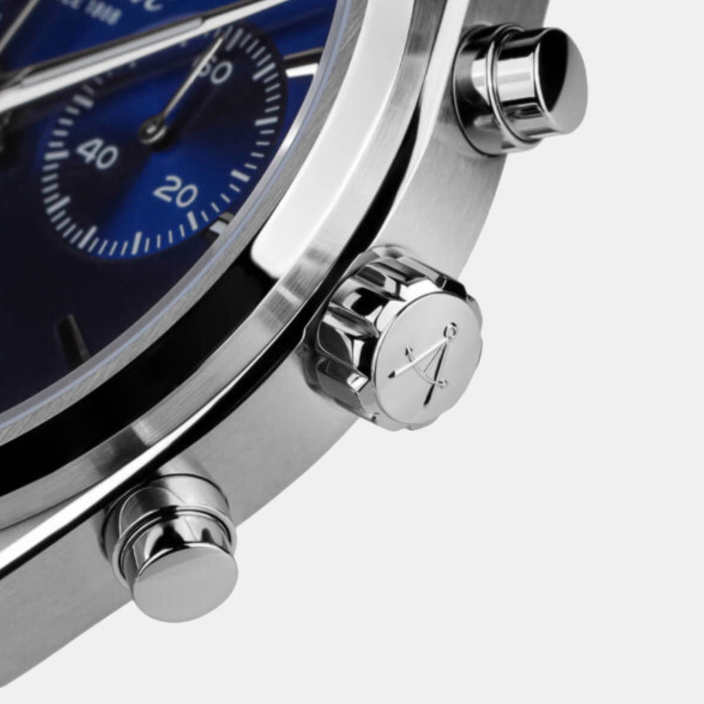 Atlantic Men Quartz Blue Dial Chronograph Stainless Steel Watch 58466.41.51-3