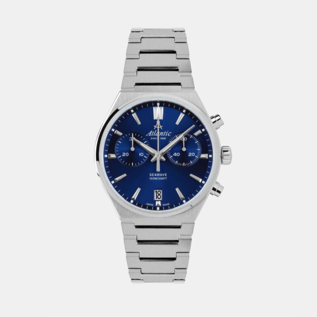 Atlantic Men Quartz Blue Dial Chronograph Stainless Steel Watch 58466.41.51-1