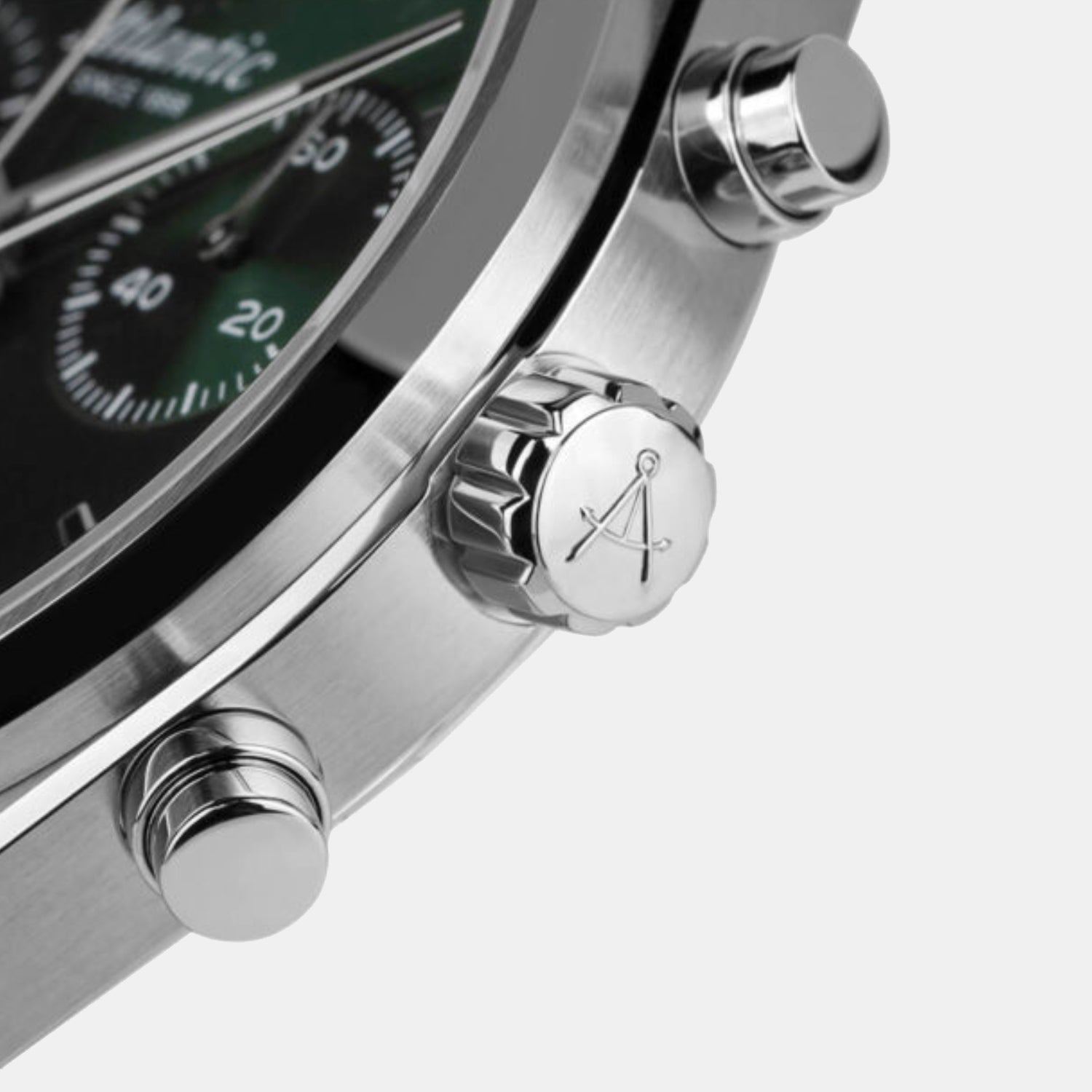 Atlantic Men Quartz Green Dial Chronograph Stainless Steel Watch 58466.41.71-4