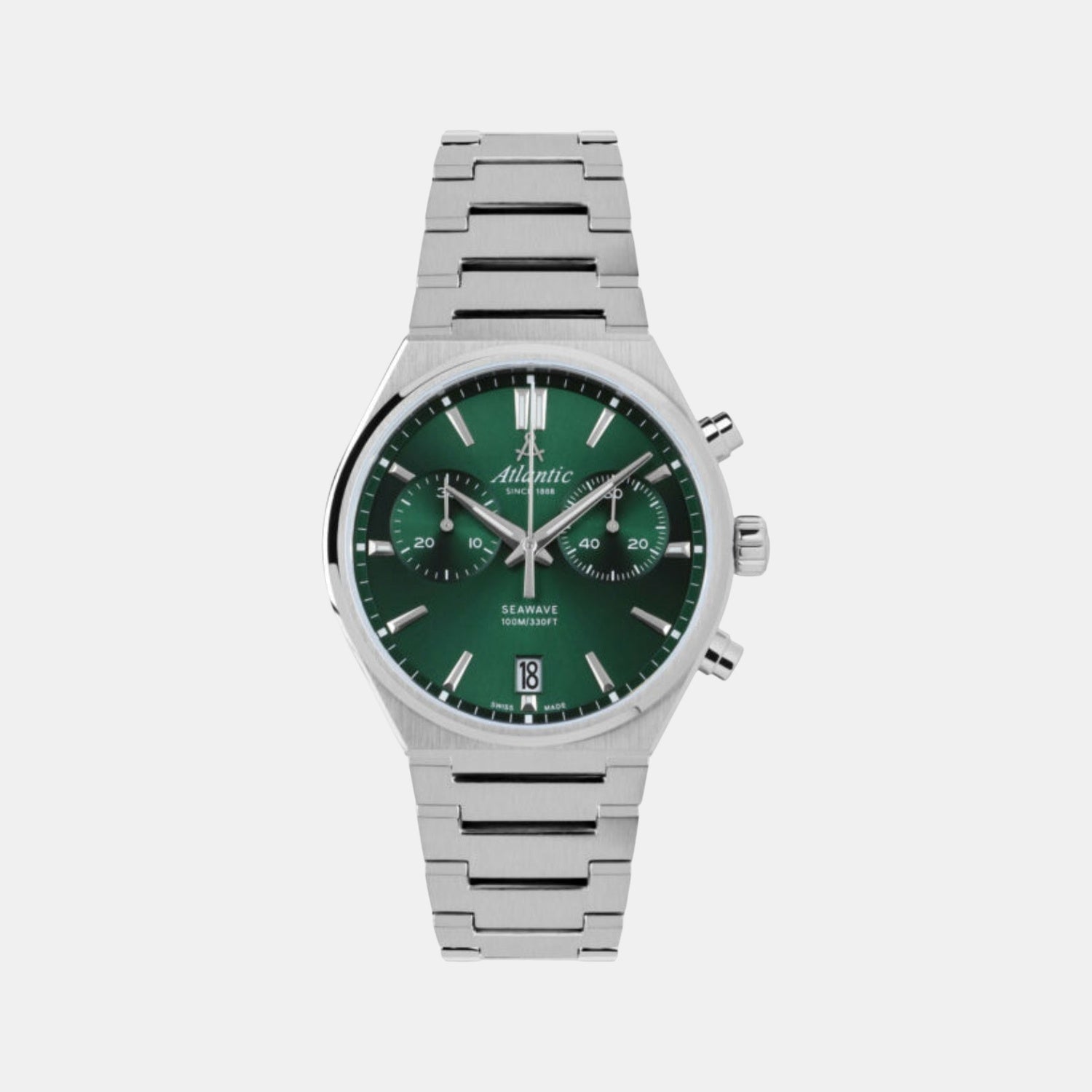 Men Quartz Green Dial Chronograph Stainless Steel Watch 58466.41.71