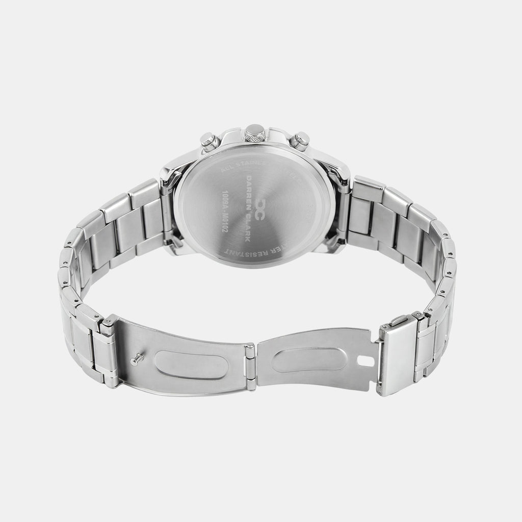 Men Quartz Silver Dial Multi-Function Metal Watch 1009A-M0102