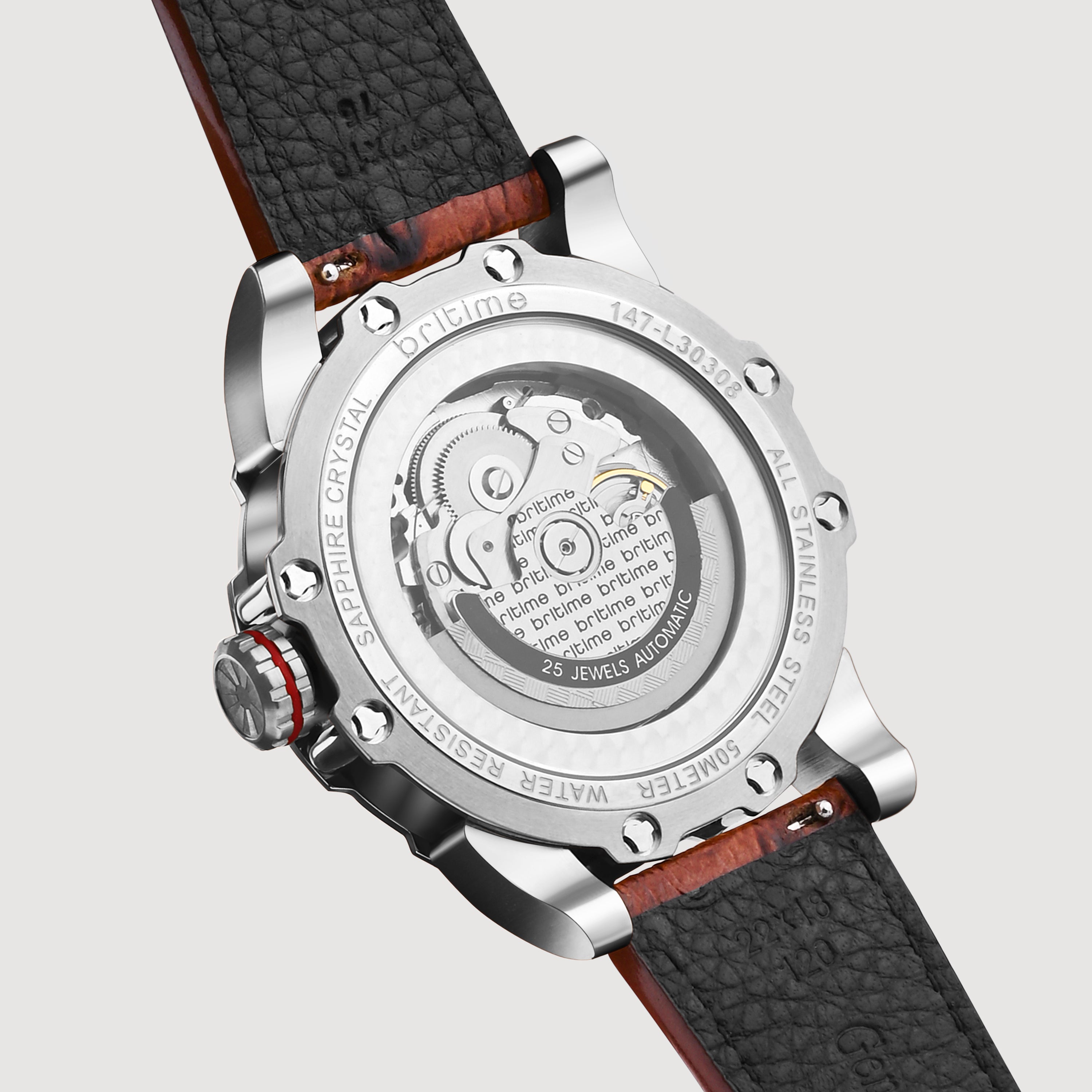 Britime Leather Silver watch