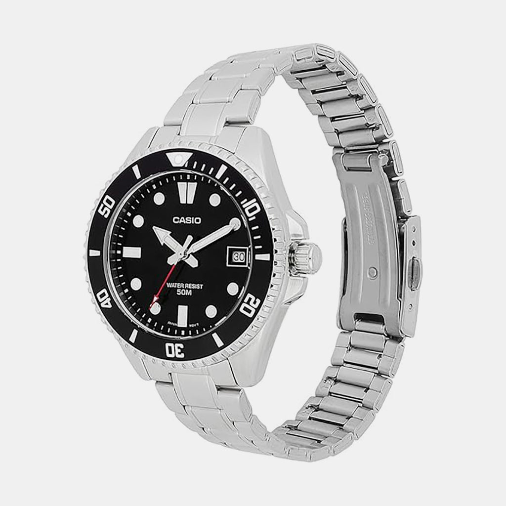 Enticer Men Quartz Black Dial Analog Stainless Steel Watch A2195