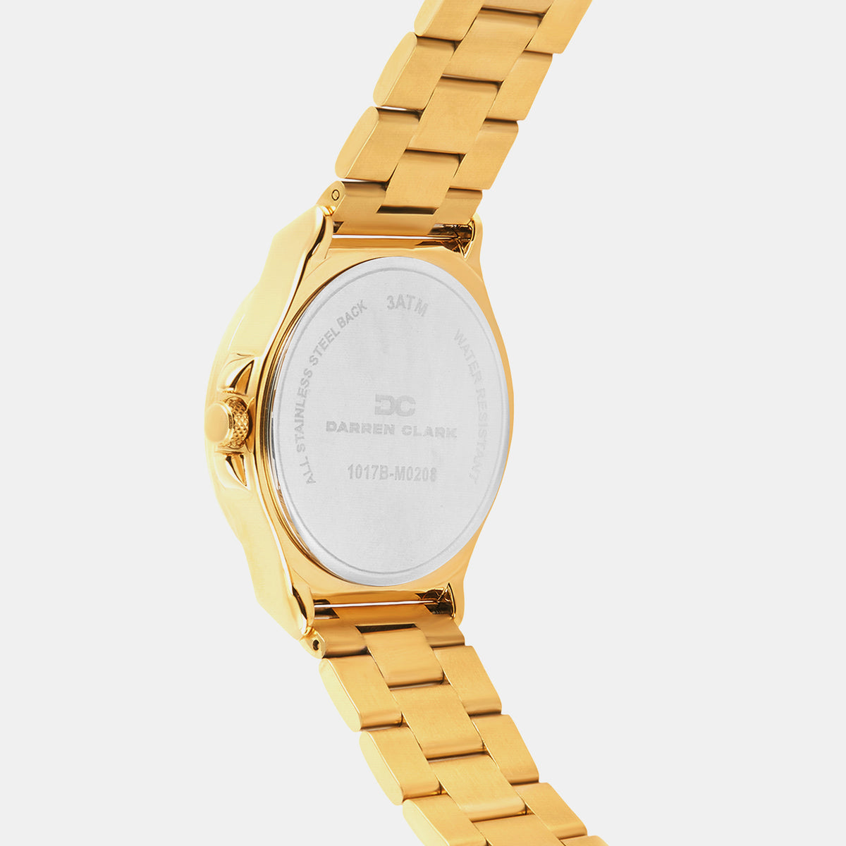 Men Quartz Gold Dial Multi-Function Metal Watch 1017B-M0208