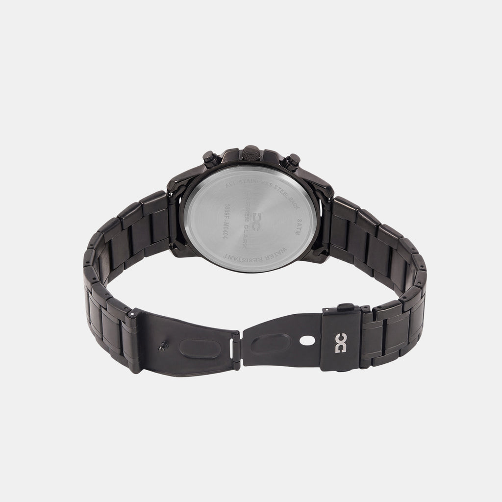 Men Quartz Black Dial Multi-Function Metal Watch 1009F-M0404