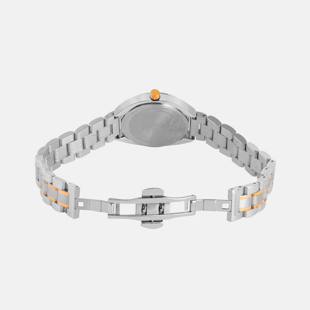 Women Quartz White Mother Of Pearl Dial Analog Metal Watch 2011E-M0101