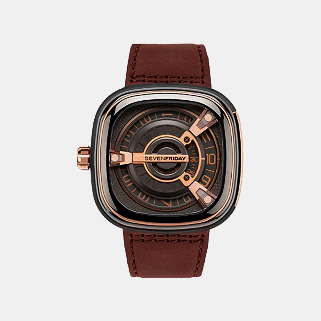 M Series Unisex Automatic Grey Dial Analog Leather Watch M2/02