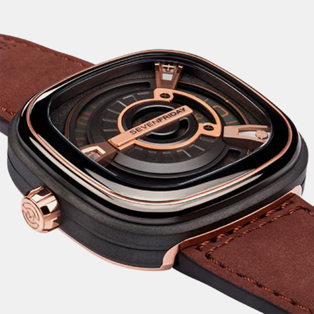 M Series Unisex Automatic Grey Dial Analog Leather Watch M2/02
