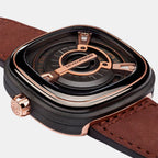 M Series Unisex Automatic Grey Dial Analog Leather Watch M2/02