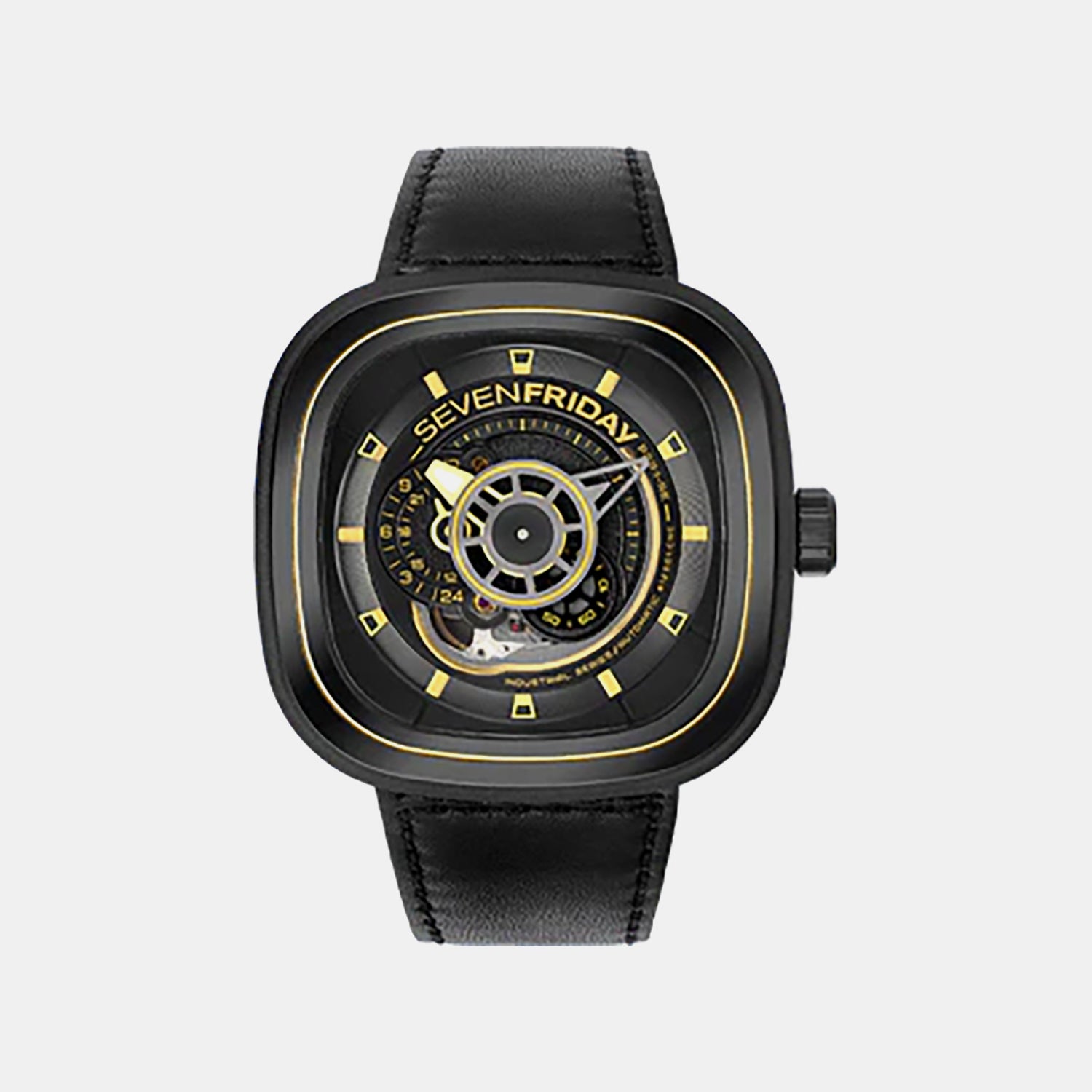 P Series Unisex Automatic Black Dial Analog Leather Watch P2B/02