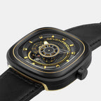 P Series Unisex Automatic Black Dial Analog Leather Watch P2B/02