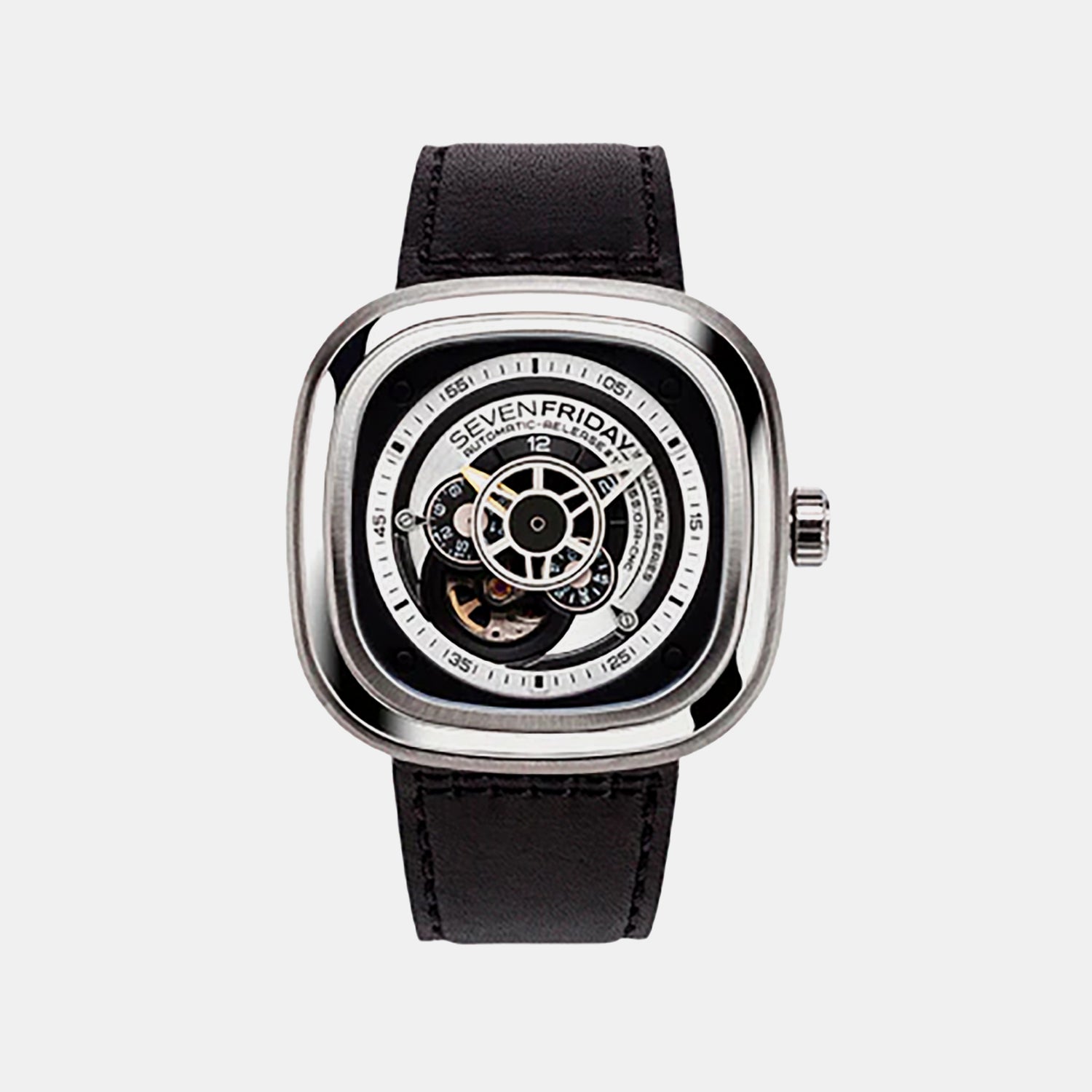 P Series Unisex Automatic Black Dial Analog Leather Watch P1B/01