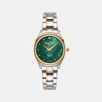 Venus Diamond Women Quartz Green Dial Analog Stainless Steel Watch 601857 47 59 20