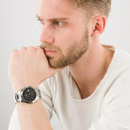 Men Quartz Black Dial Analog Stainless Steel Watch 60335.41.61
