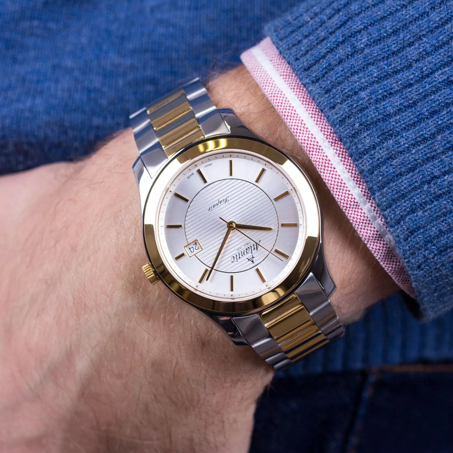 Men Quartz Silver Dial Analog Stainless Steel Watch 60335.43.21G