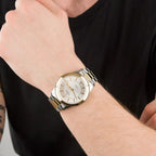 Men Quartz Silver Dial Analog Stainless Steel Watch 60335.43.21G