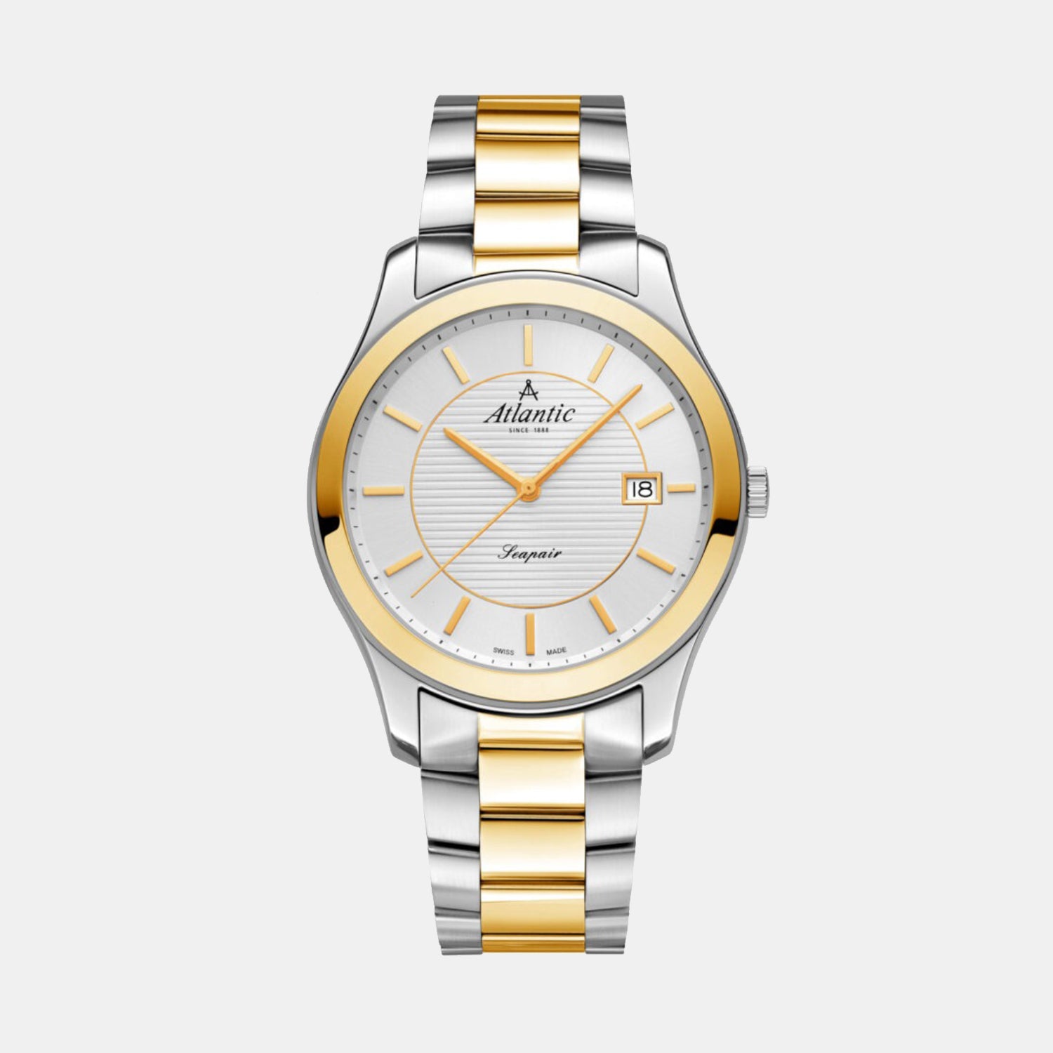 Atlantic Men Quartz Silver Dial Analog Stainless Steel Watch 60335.43.21G-1