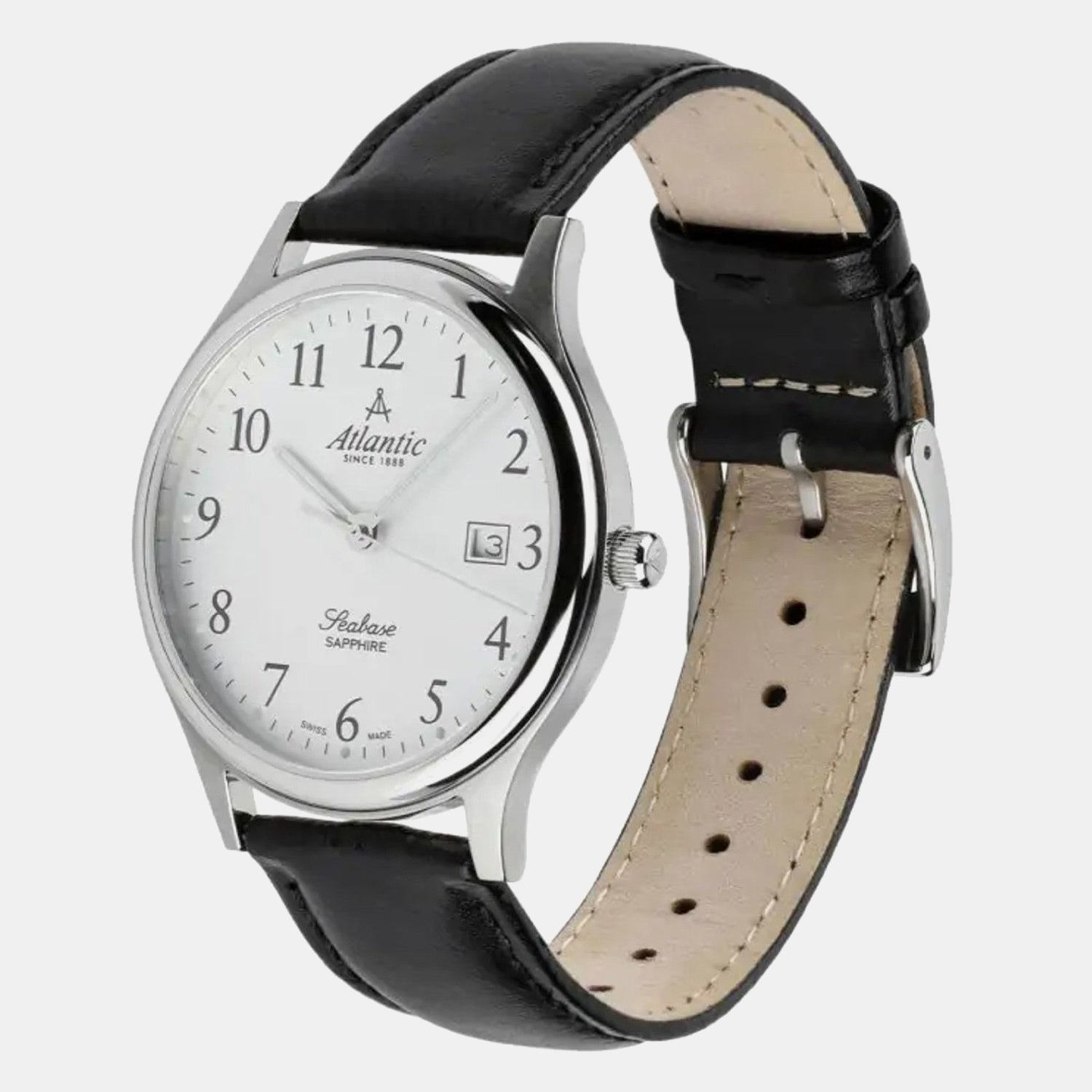 Seabase Men Quartz White Dial Analog Leather Watch 60343.41.11