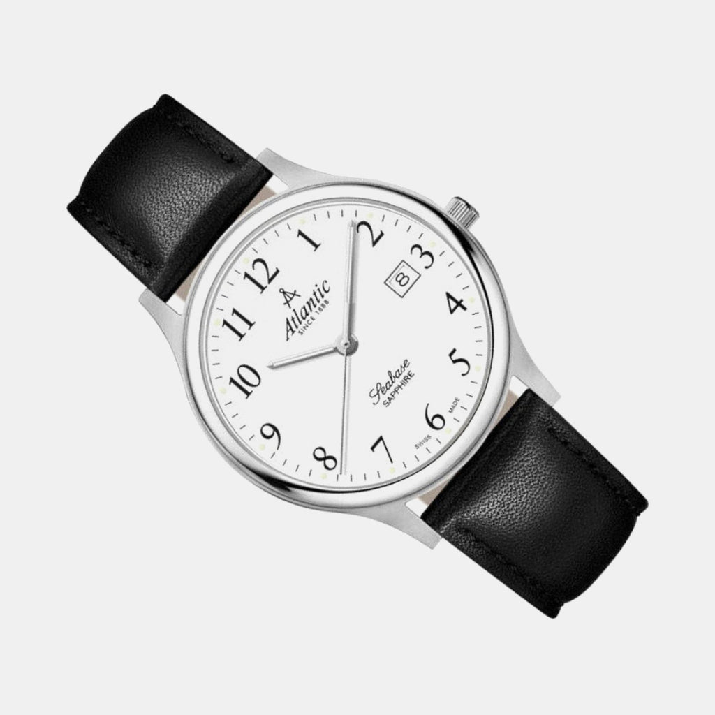 Seabase Men Quartz White Dial Analog Leather Watch 60343.41.11