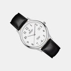 Men Quartz White Dial Analog Leather Watch 60343.41.13