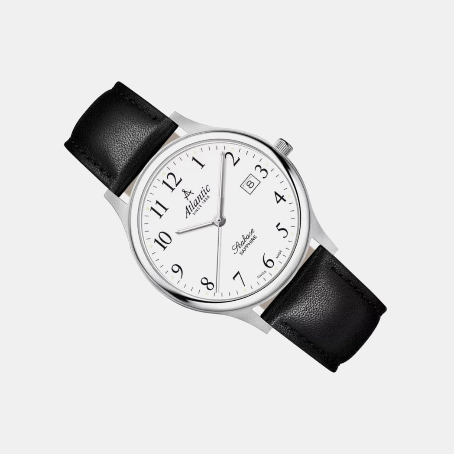 Men Quartz White Dial Analog Leather Watch 60343.41.13