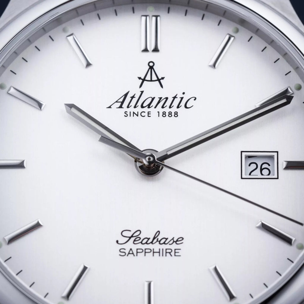 Seabase Men Quartz Silver Dial Analog Leather Watch 60343.41.21