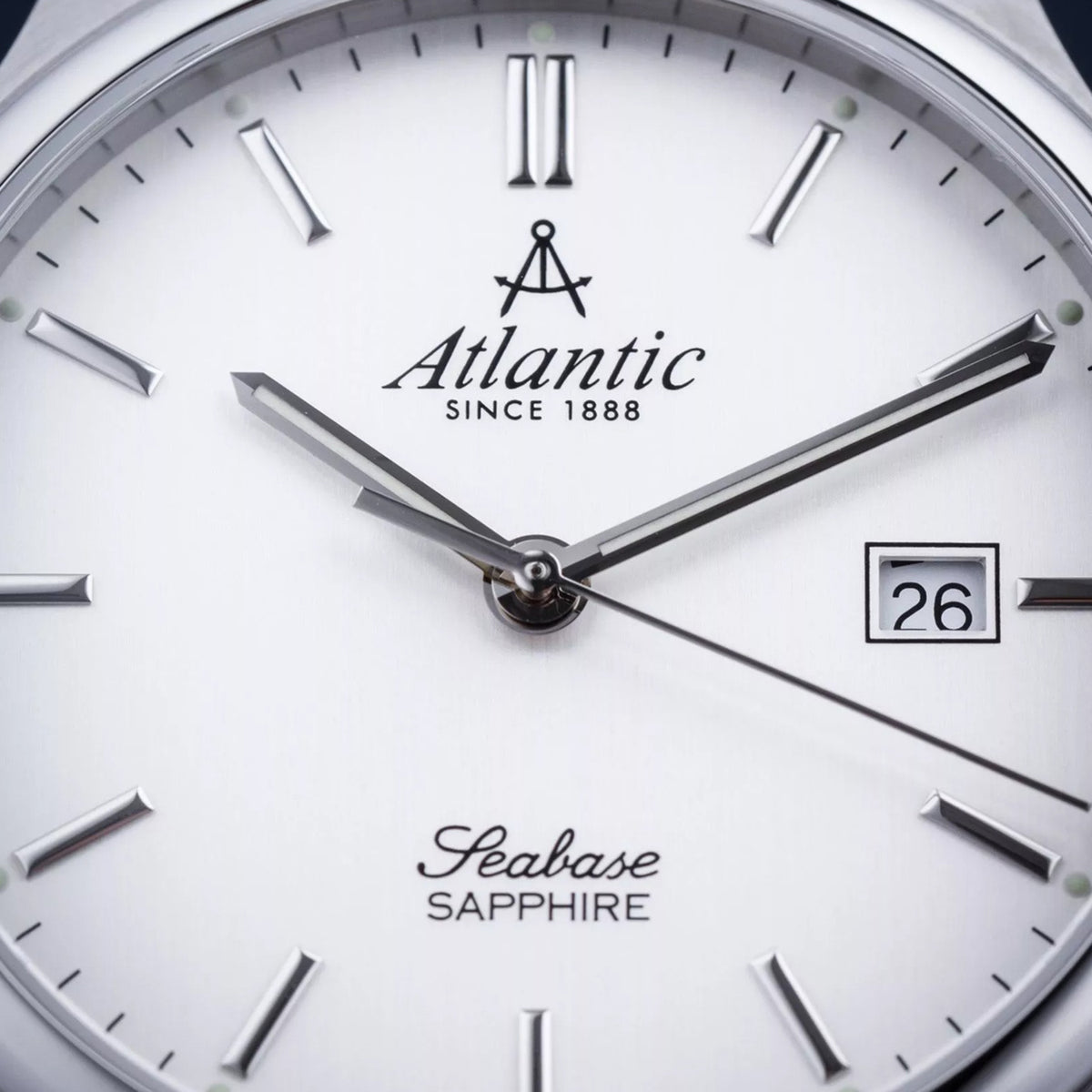 Seabase Men Quartz Silver Dial Analog Leather Watch 60343.41.21