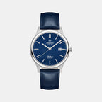 Seabase Men Quartz Blue Dial Analog Leather Watch 60343.41.51