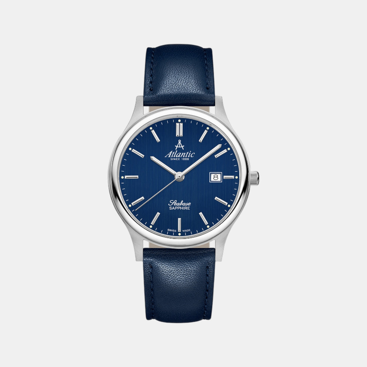Seabase Men Quartz Blue Dial Analog Leather Watch 60343.41.51