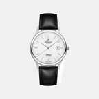 Seabase Men Quartz Silver Dial Analog Leather Watch 60343.41.21