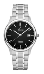 Atlantic Seabase Men Quartz Black Dial Analog Stainless Steel Watch 60348.41.61-1