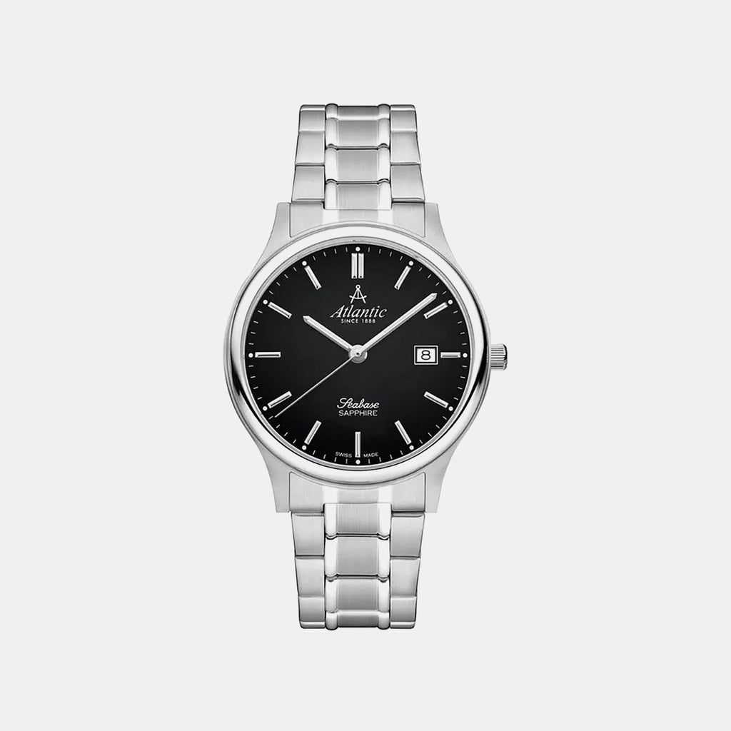 Seabase Men Quartz Black Dial Analog Stainless Steel Watch 60348.41.61