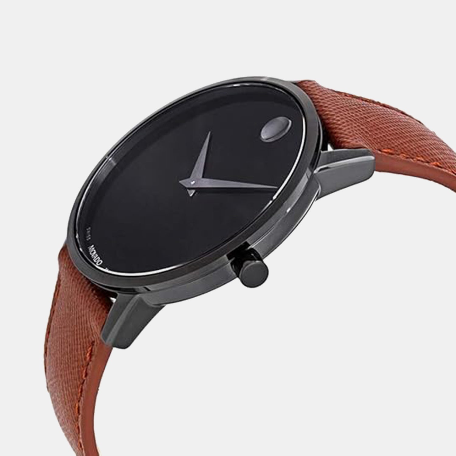 Museum Men Quartz Black Dial Analog Leather Watch 607198