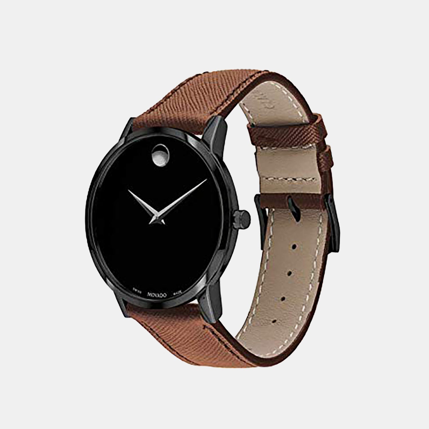 Museum Men Quartz Black Dial Analog Leather Watch 607198