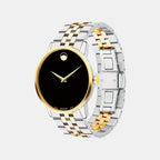 Museum Men Quartz Black Dial Analog Stainless Steel Watch 607200