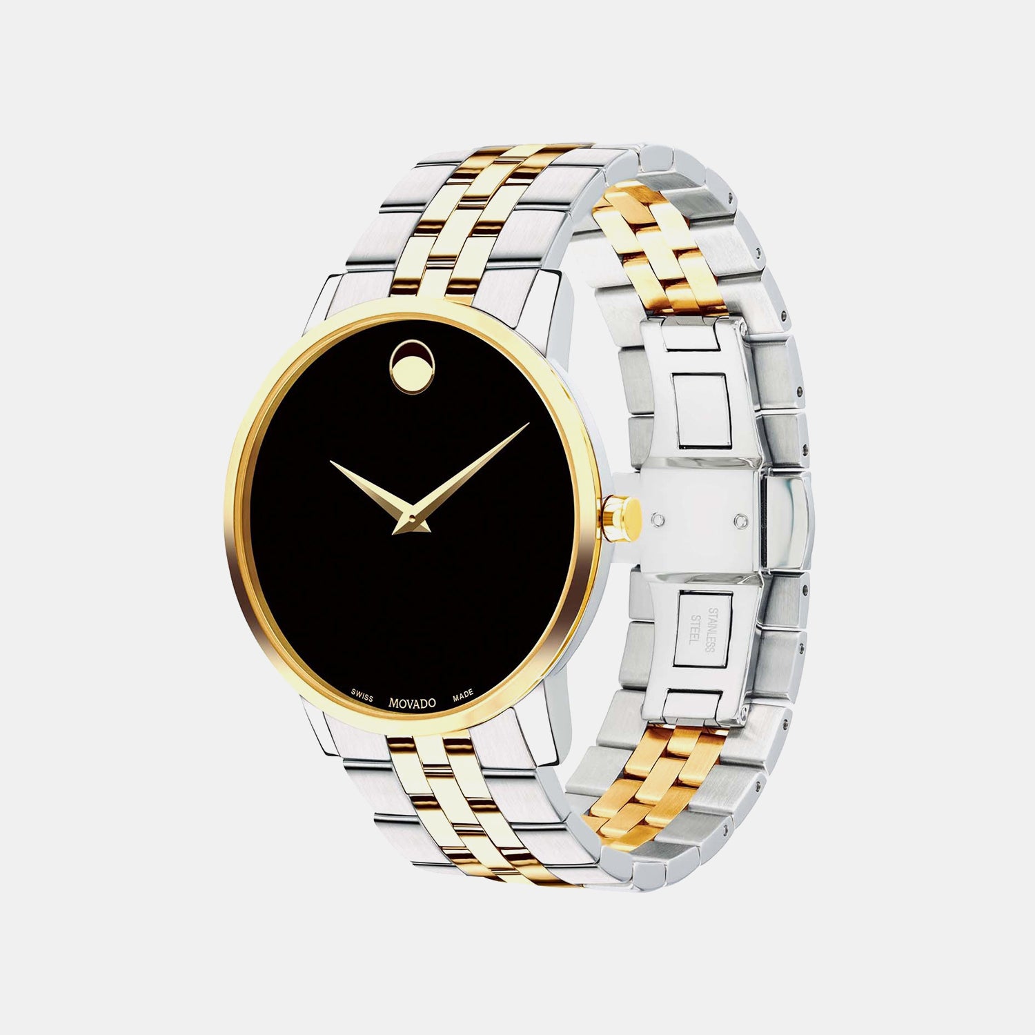 Museum Men Quartz Black Dial Analog Stainless Steel Watch 607200