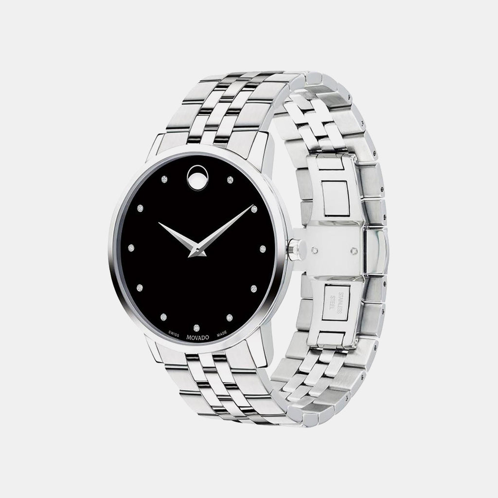 Museum Men Quartz Black Dial Analog Stainless Steel Watch 607201