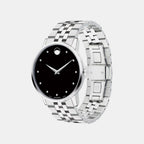 Museum Men Quartz Black Dial Analog Stainless Steel Watch 607201